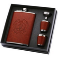 8 Oz. Leatherette Flask Gift Set